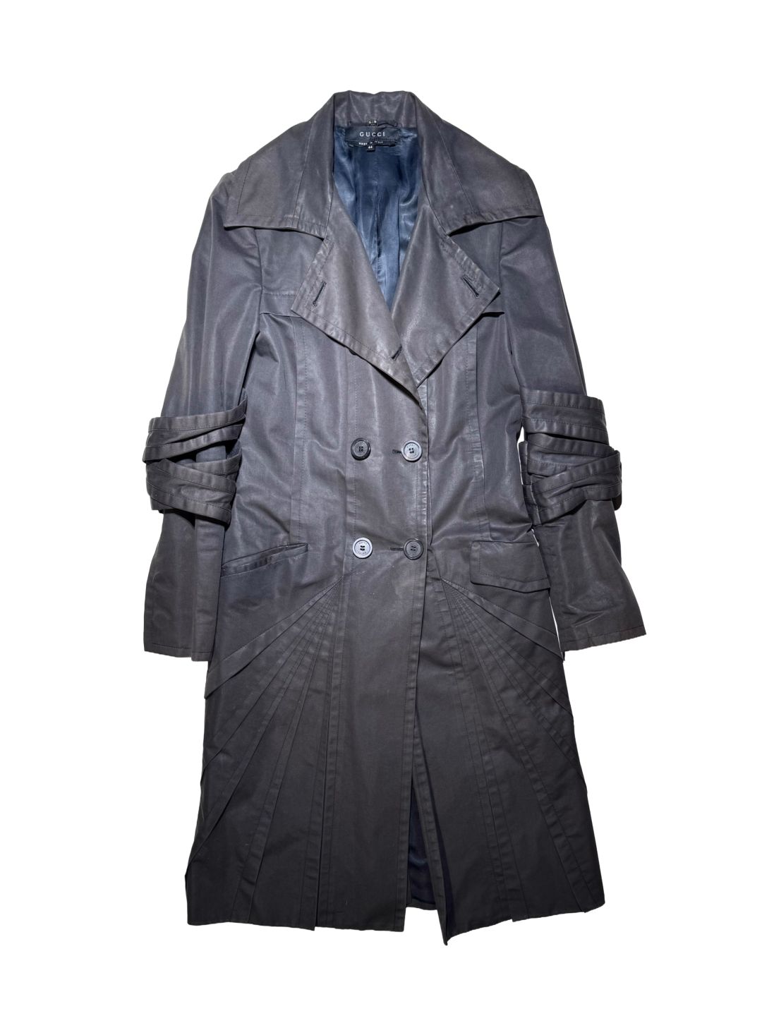 Gucci by Tom Ford AW 2004 Ribbon Arm Trenchcoat by TOM FORD in size S from COATS & JACKETS category