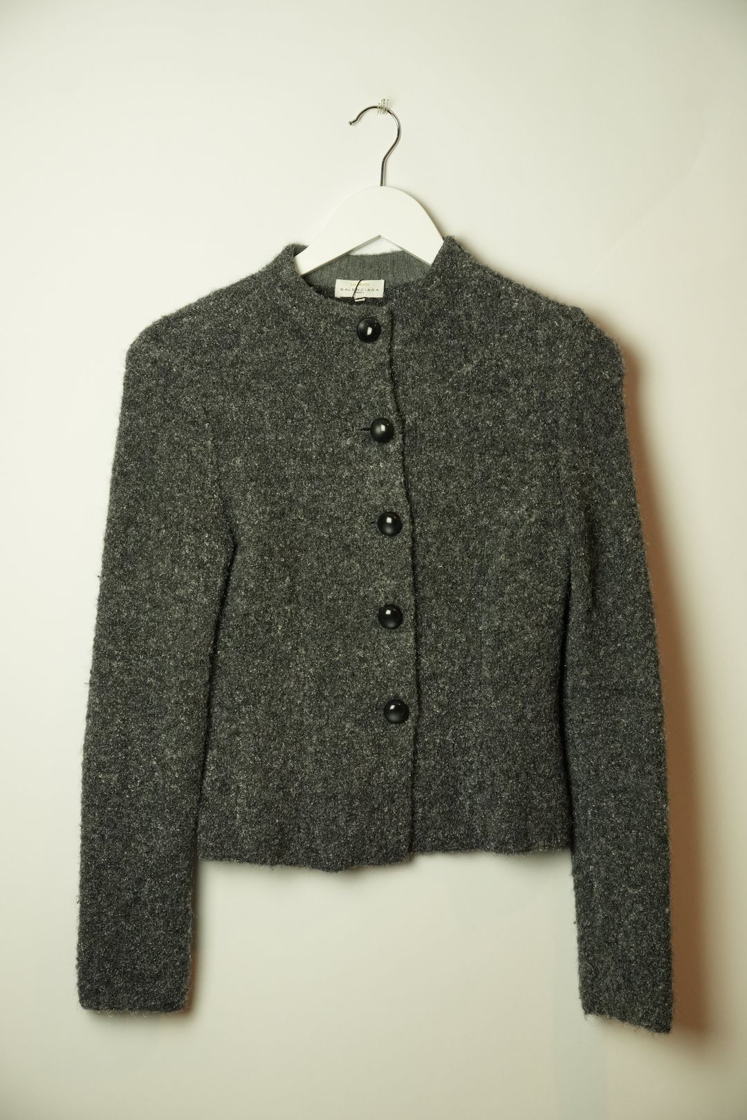 Balenciaga Wool Grey Button Down Cardigan by BALENCIAGA in size AU/UK 6 from KNITWEAR category