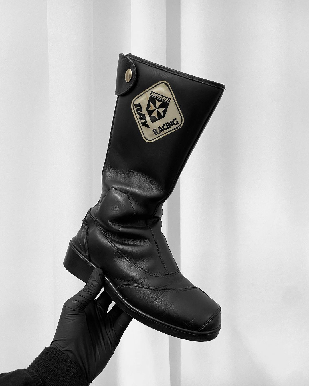 Harro x Ray 1980s Biker Racing Boots Black by Harro x Ray in size EU 37 from SHOES category