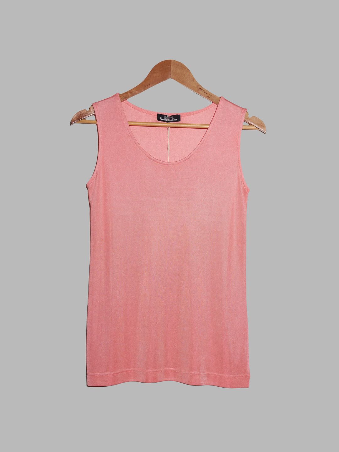 Issey Miyake Permanente 1980s sheeny pink rib knit sleeveless top by ISSEY MIYAKE in size S from TOPS category