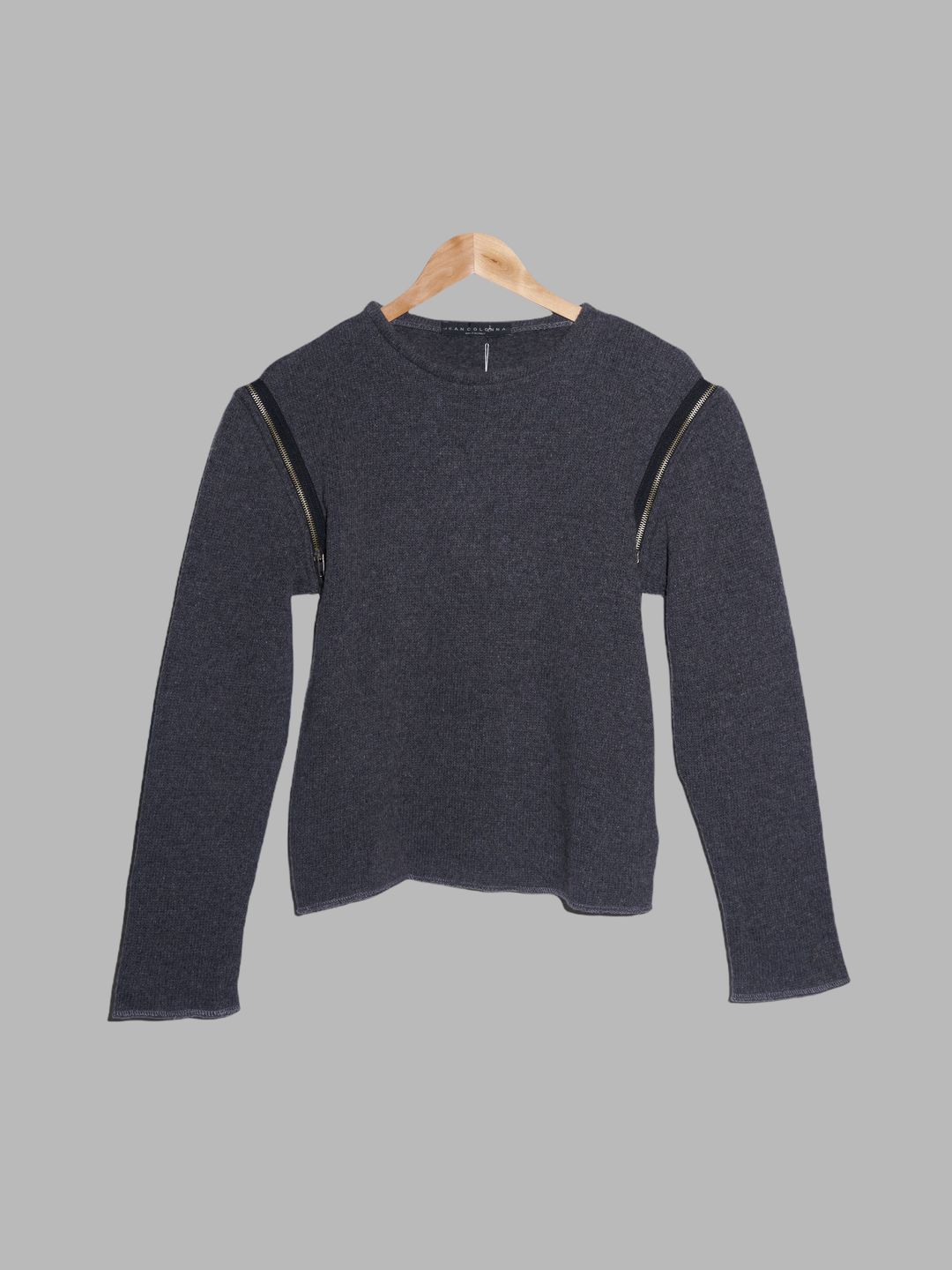 Jean Colonna dark grey jumper with zip off sleeves - S by Jean Colonna in size S from KNITWEAR category