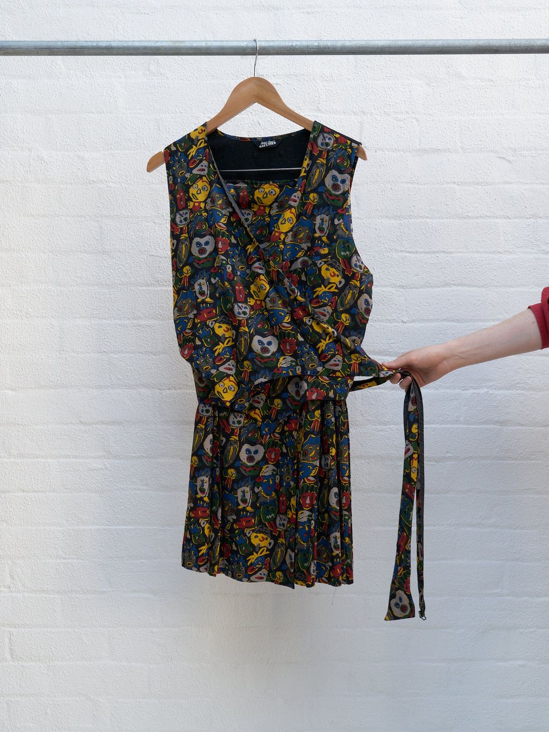 Jean Paul Gaultier 80s-90s multicoloured face print vest skirt set - sz M L by JEAN PAUL GAULTIER in size M from SUITS category