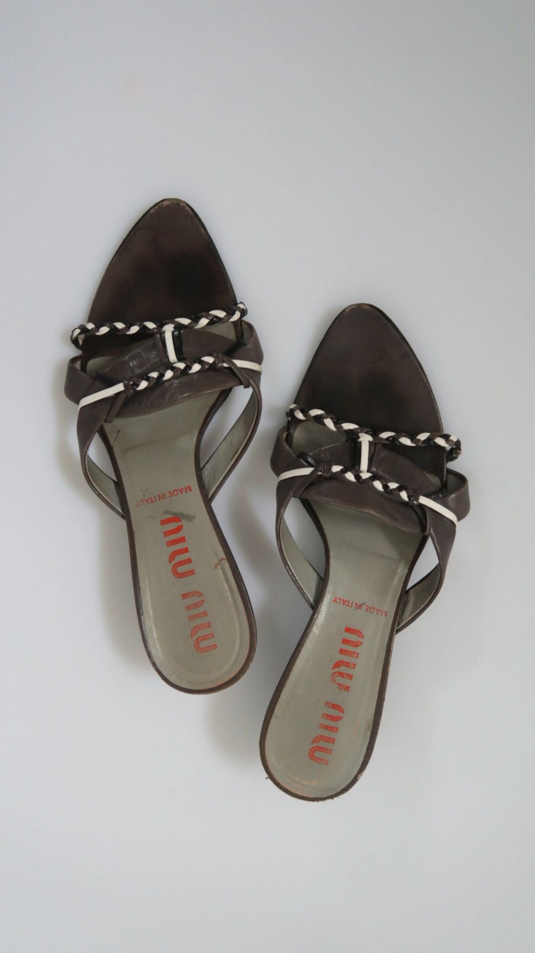 MIU MIU GREY MULES by MIU MIU in size EU 37 from SHOES category