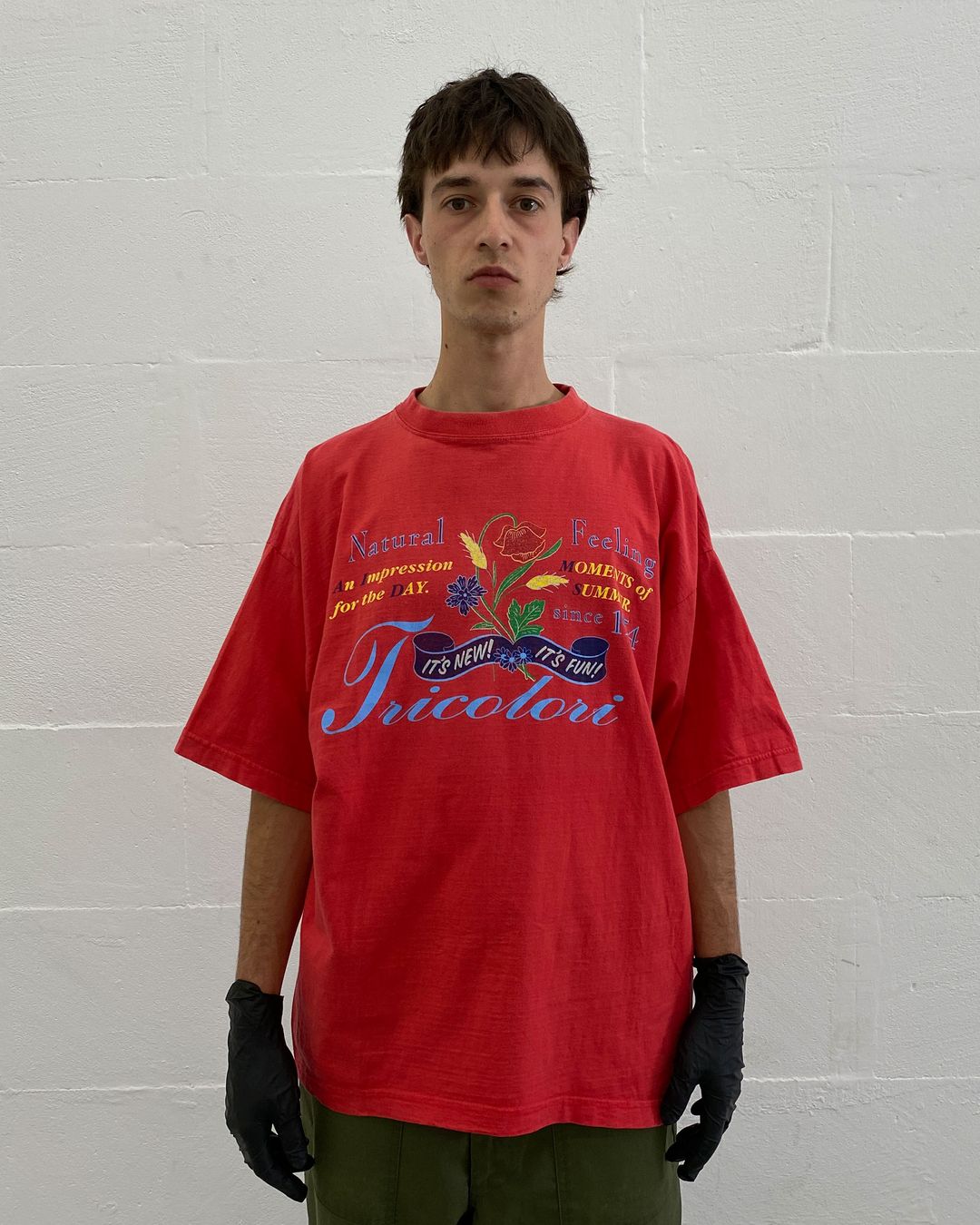 Vintage 1990s Floral Print T-Shirt Pink Red by Vintage in size ONE SIZE from TOPS category