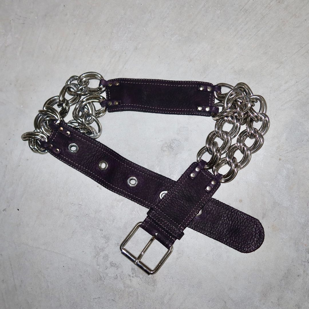 Chloé AW2003 Black Suede Chain Belt by Chloé in size ONE SIZE from ACCESSORIES category