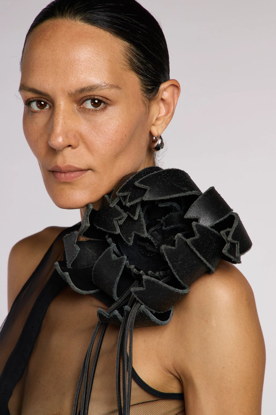 Comme Des Garçons A/W 2004 Top With Leather Flower by COMME DES GARÇONS in size ONE SIZE from TOPS category