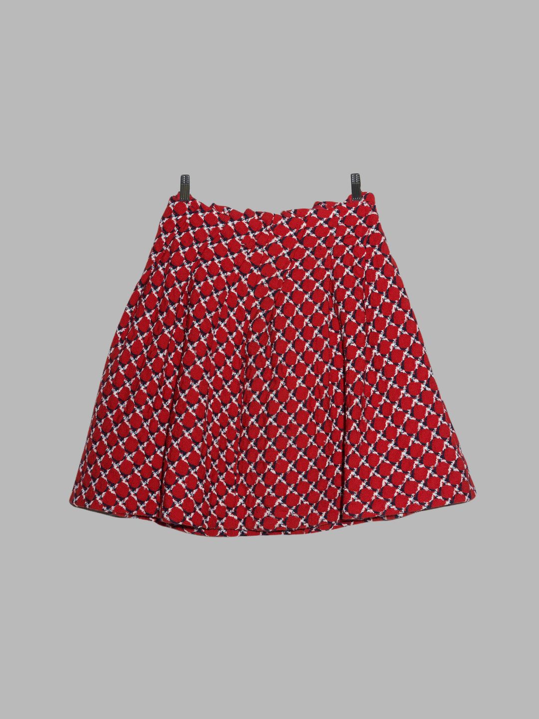 Junya Watanabe Comme des Garcons AW2001 red wool circle pattern pleated skirt M by COMME DES GARÇONS in size M from SKIRTS category