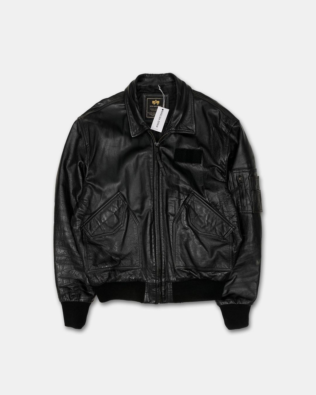 Alpha Industries 2000s CWU 45 P Bomber Leather Jacket Black by Alpha Industries in size XXXL from COATS & JACKETS category