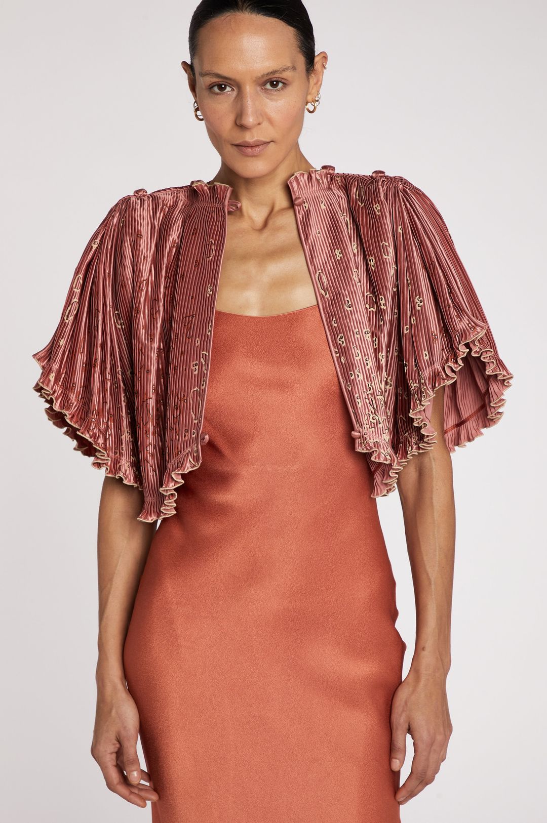 Zandra Rhodes Pale Pink Cropped Bolero 70s by Zandra Rhodes in size AU/UK 10 from COATS & JACKETS category