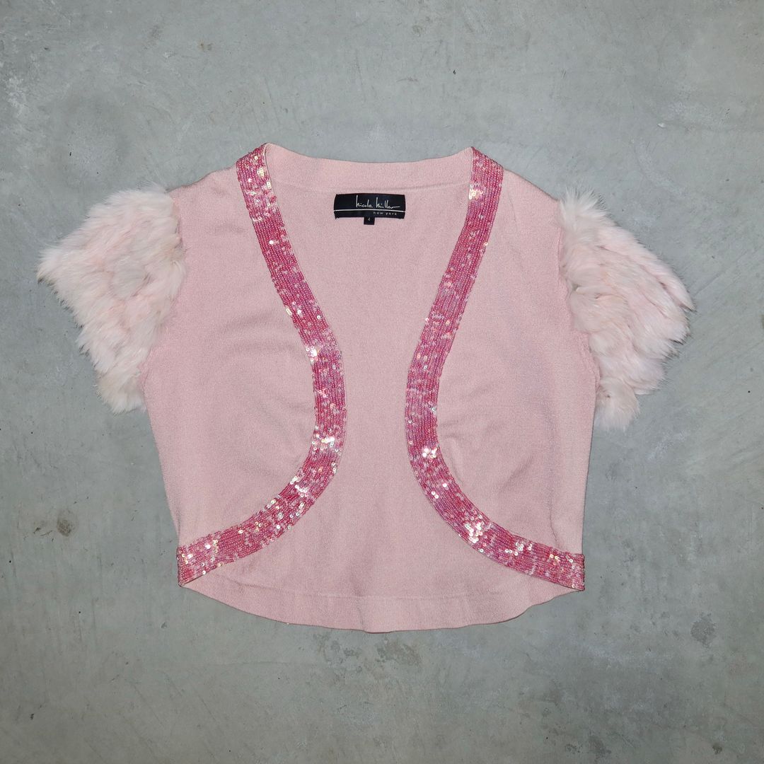 Nicole Miller Rabbit Fur Bolero by Nicole Miller in size AU/UK 6 from TOPS category