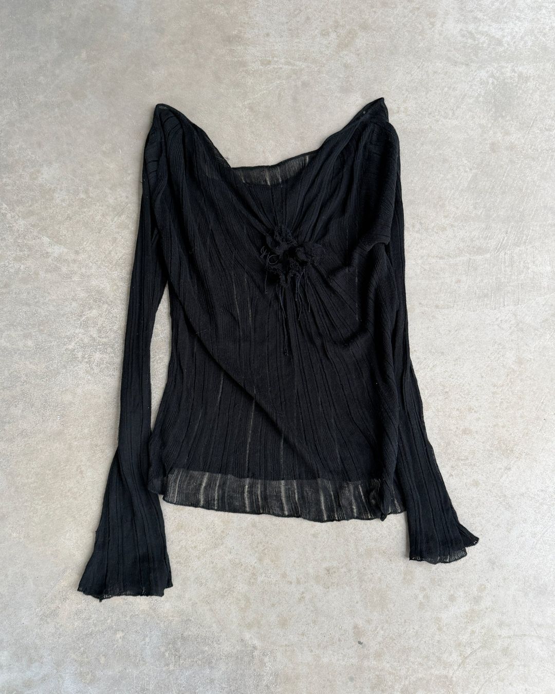 Alberta Ferretti Black Mesh Top – M–L by ALBERTA FERRETTI in size M from TOPS category