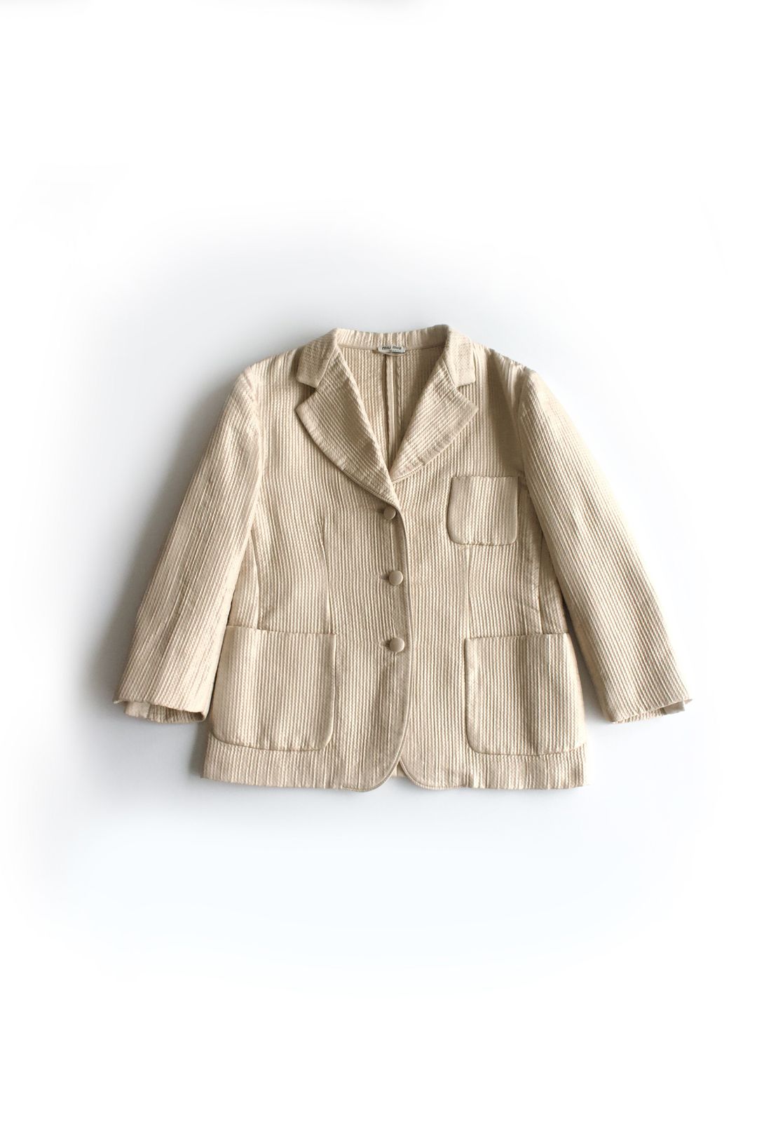 Miu Miu FW 2007 beige silk-wool blazer by MIU MIU in size M from COATS & JACKETS category