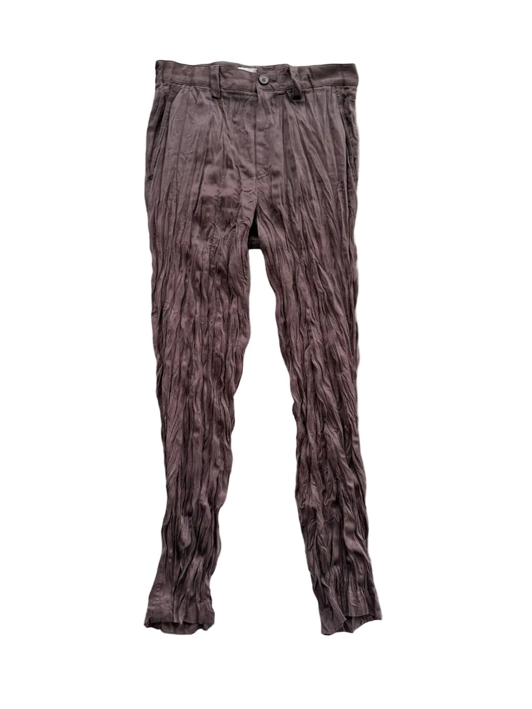 ISSEY MIYAKE S/S 1997 BROWN PLEATED PANTS by ISSEY MIYAKE in size M from TROUSERS category