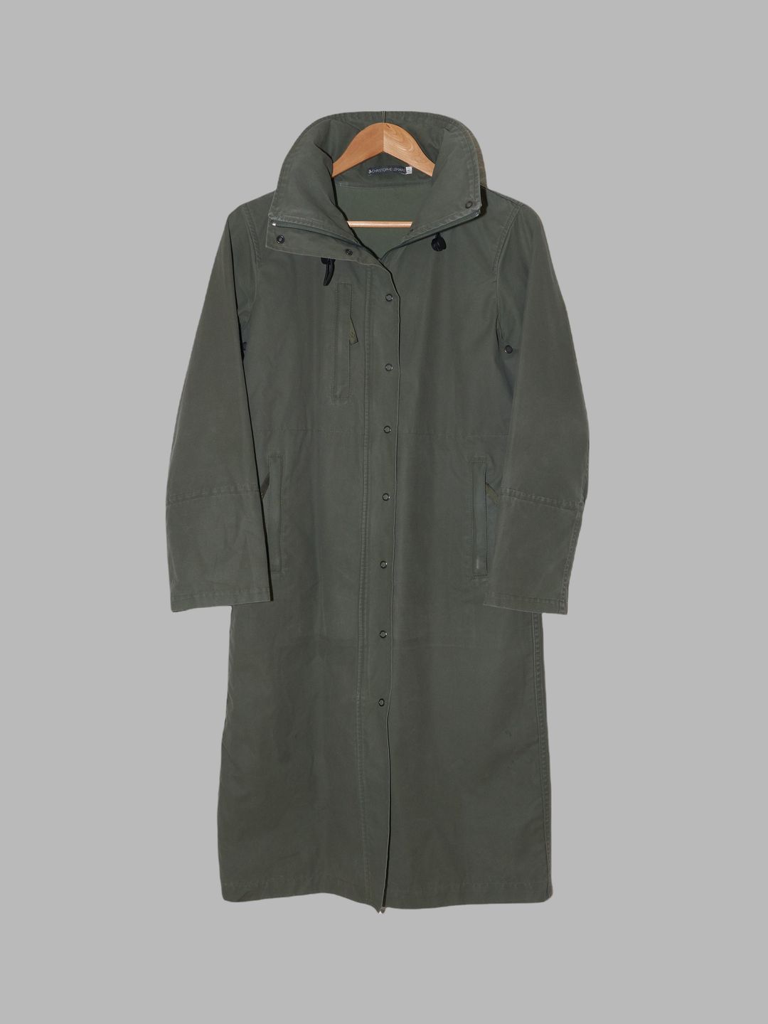Christophe Lemaire 1990s - 2000s khaki canvas high neck hooded coat - 1 S by Christophe Lemaire in size XS from COATS & JACKETS category