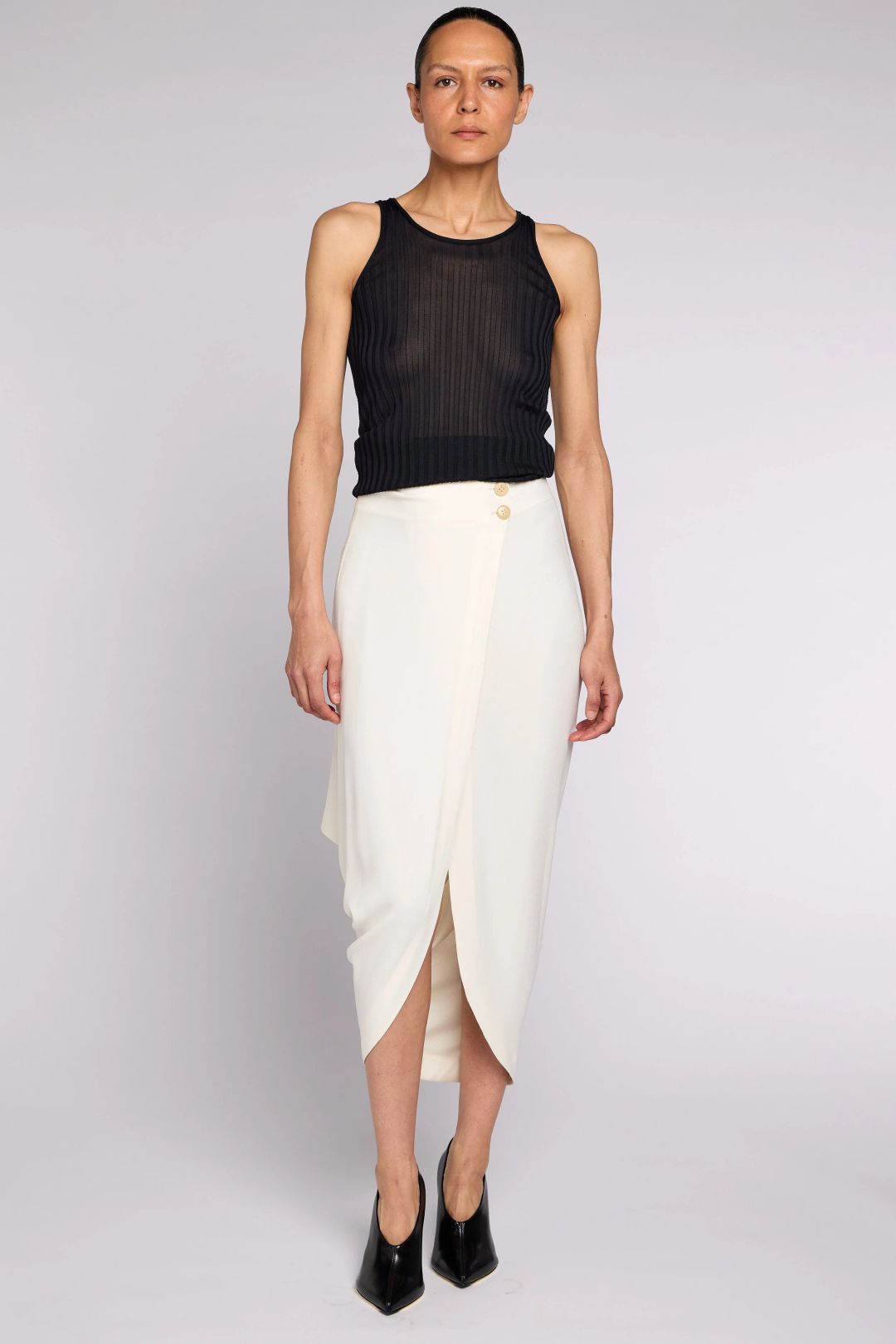 John Galliano S/S 1987 Ivory wrap skirt by JOHN GALLIANO in size AU/UK 8 from SKIRTS category