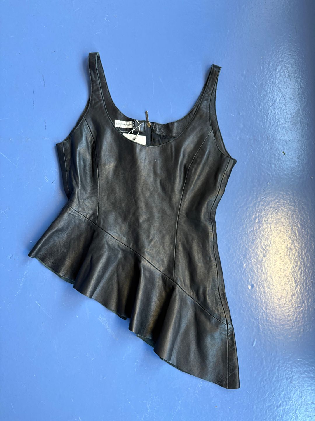 Asymmetric Leather Top by Emporio Armani in size ONE SIZE from TOPS category