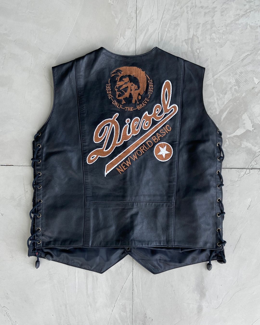 DIESEL FAUX LEATHER VEST WAISTCOAT - S by DIESEL in size S from COATS & JACKETS category