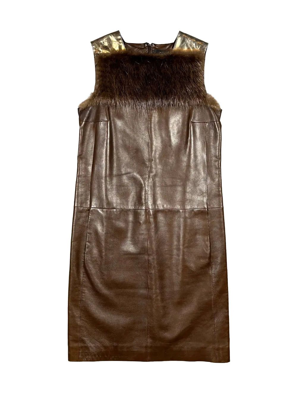 FW10 Fur Detail Leather Dress by GUCCI in size IT 38 from DRESSES category