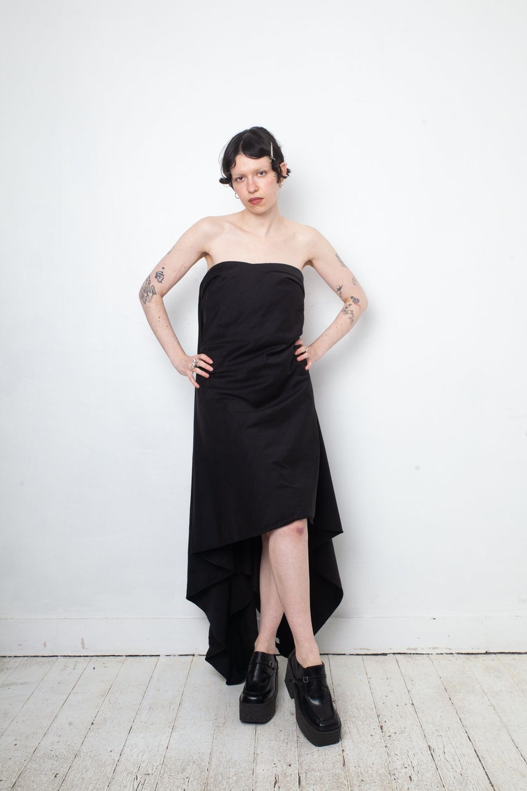 Rick Owens Spring 2011 black cotton and silk bustier dress by RICK OWENS in size IT 44 from DRESSES category
