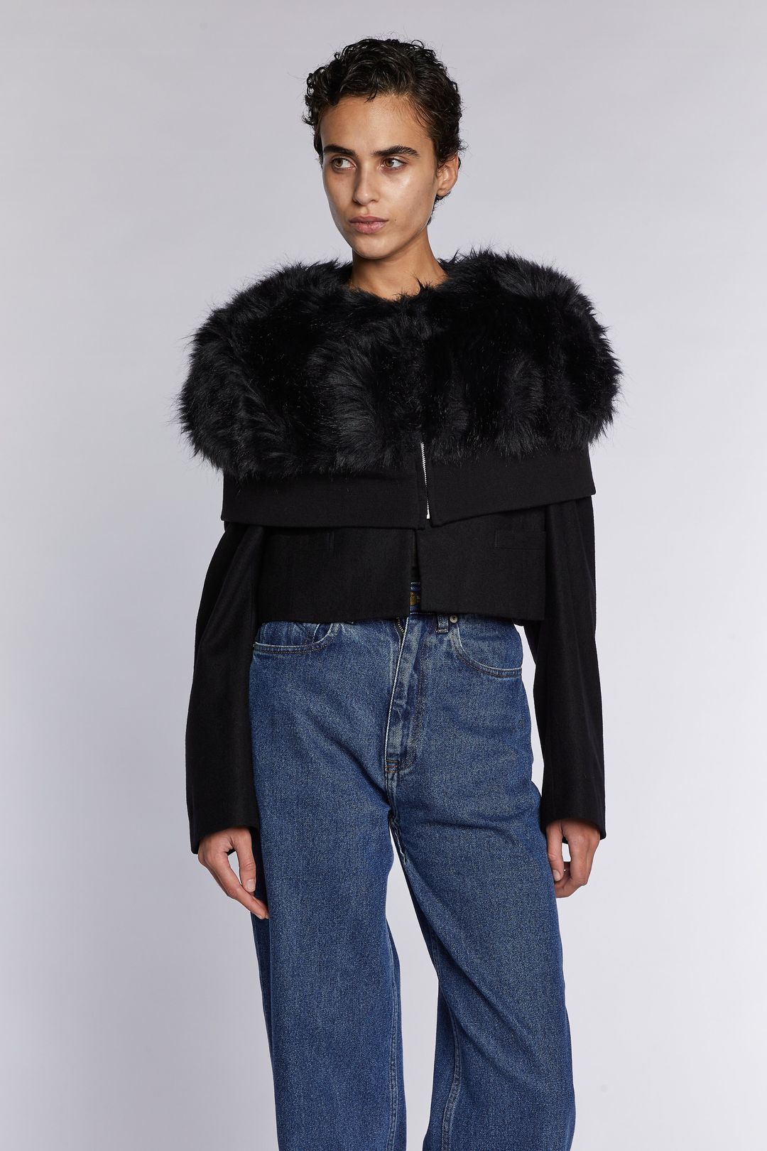 Comme des Garçons Jacket With Faux Fur Collar A/W 1989 by COMME DES GARÇONS in size M from COATS & JACKETS category