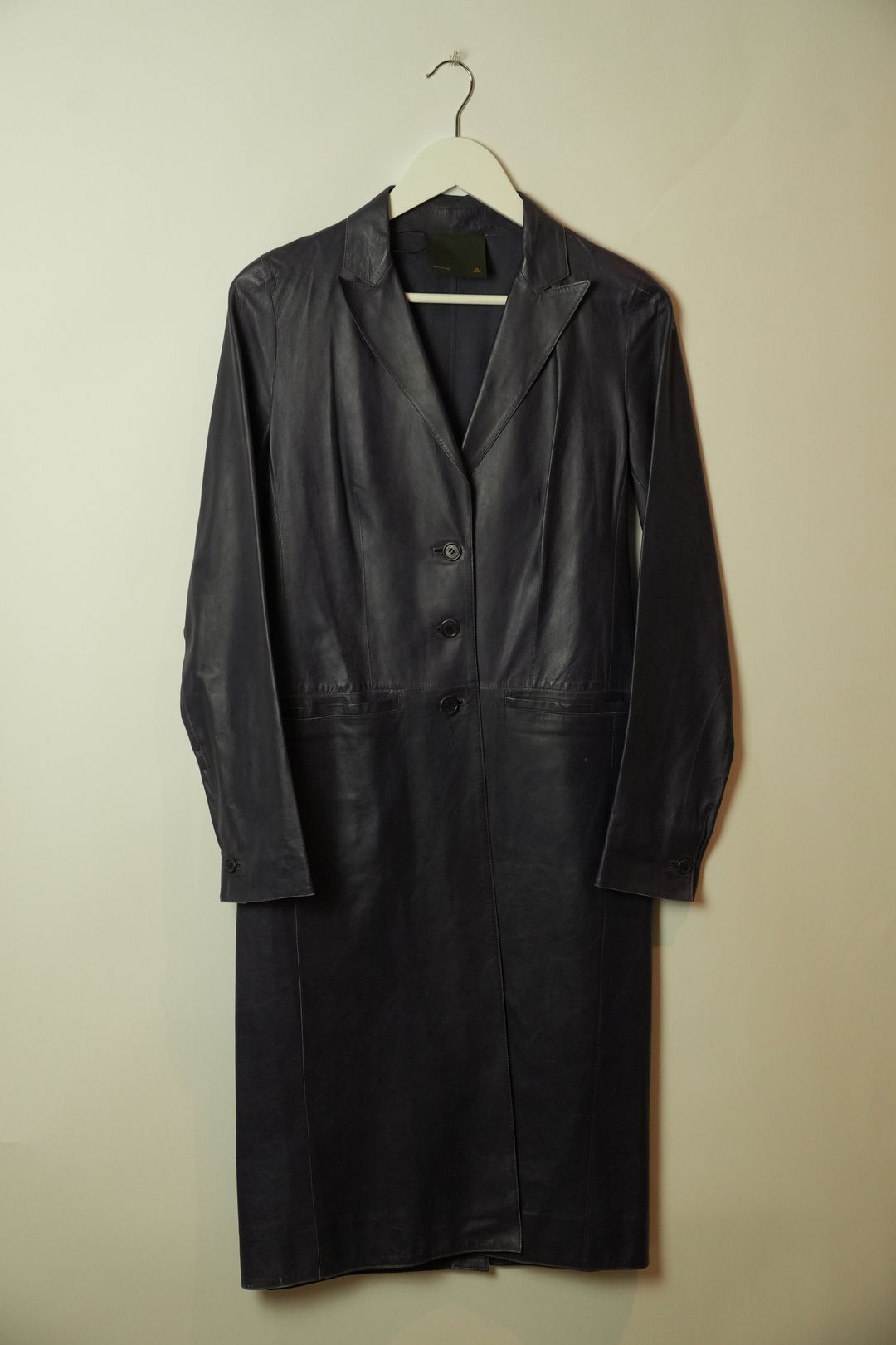 Fendi Leather Purple Long Coat by FENDI in size S from COATS & JACKETS category