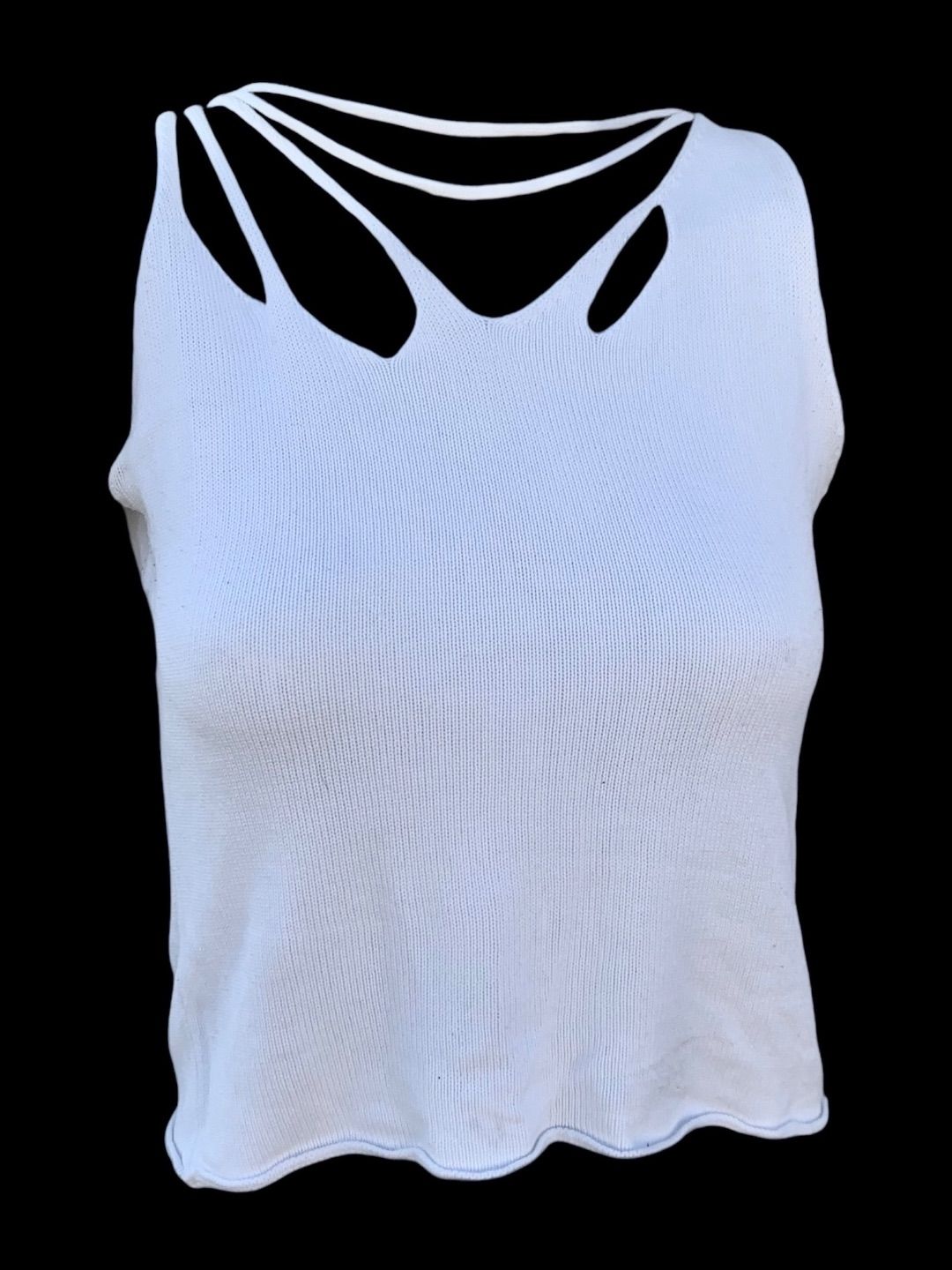 SS 2003 Simultaneous deconstructed white tank top by SIMULTANEOUS  in size S from TOPS category