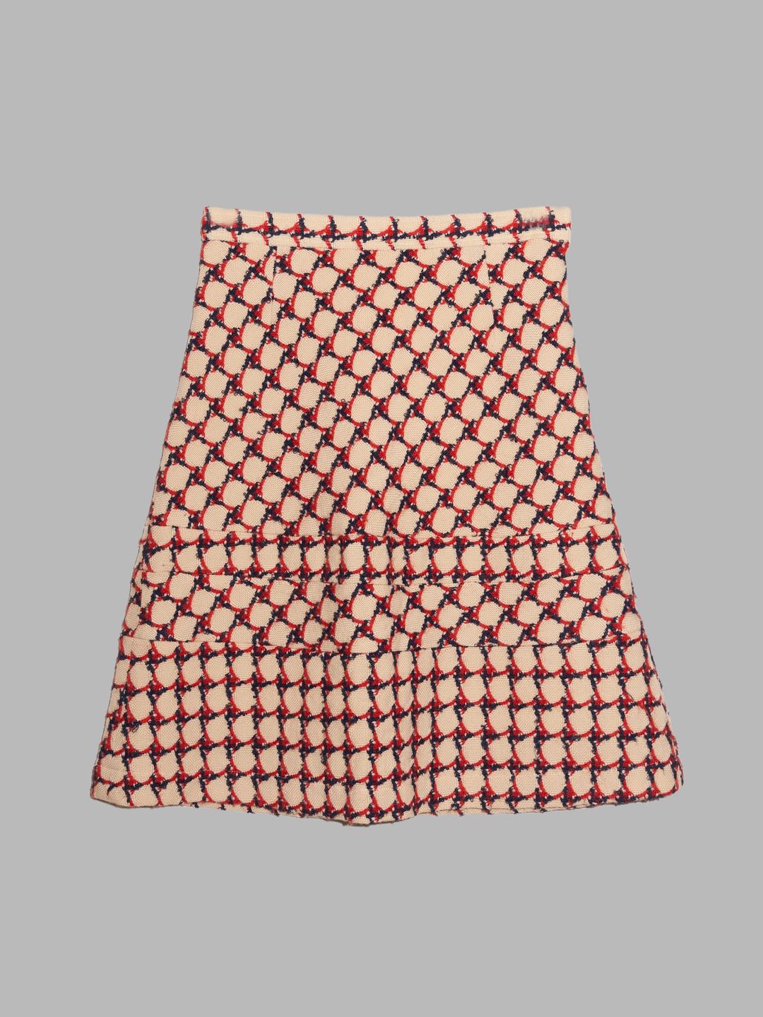 Junya Watanabe Comme des Garcons AW2001 cream circle pattern wool panelled skirt by COMME DES GARÇONS in size M from SKIRTS category