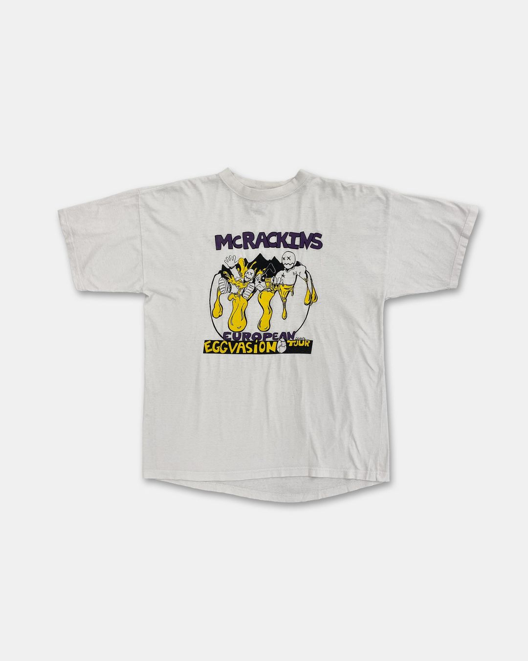 Vintage 1996 McRackins Eggvasion Tour Band T-Shirt White by Vintage in size L from TOPS category