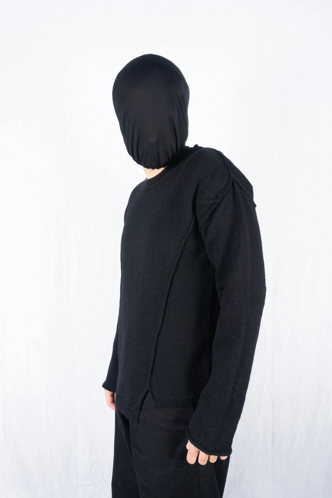 Yohji Yamamoto Pour Homme A/W 2016 asymmetrical sweater by YOHJI YAMAMOTO in size L from KNITWEAR category