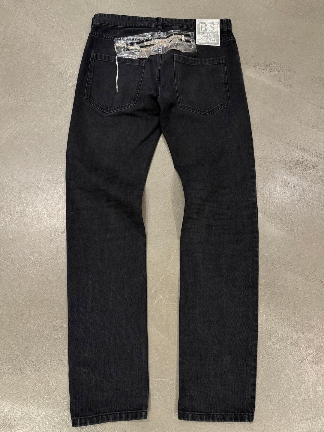S/S2019 Raf Simons tape zip straight-leg jeans by RAF SIMONS in size W32 from DENIM category
