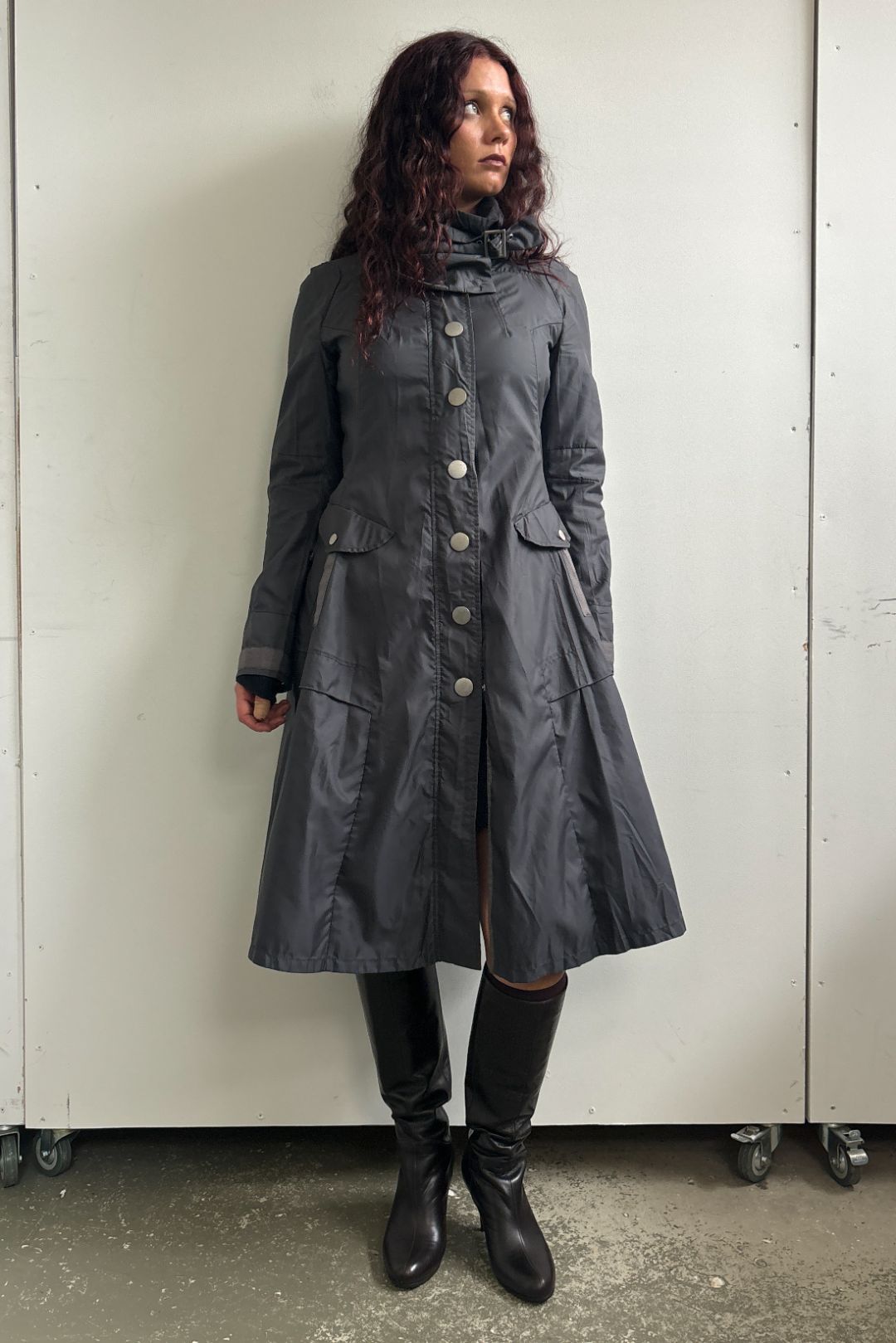 ASYM DUAL ZIP TRENCH COAT by MARITHE AND FRANCOIS GIRBAUD in size AU/UK 12 from COATS & JACKETS category