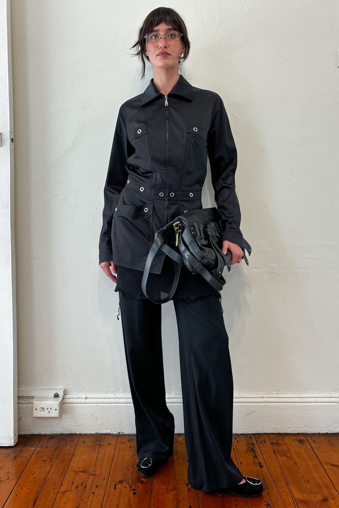 VINTAGE TAILORED JACKET WITH EYELET DETAIL by MUGLER  in size AU/UK 10 from TOPS category