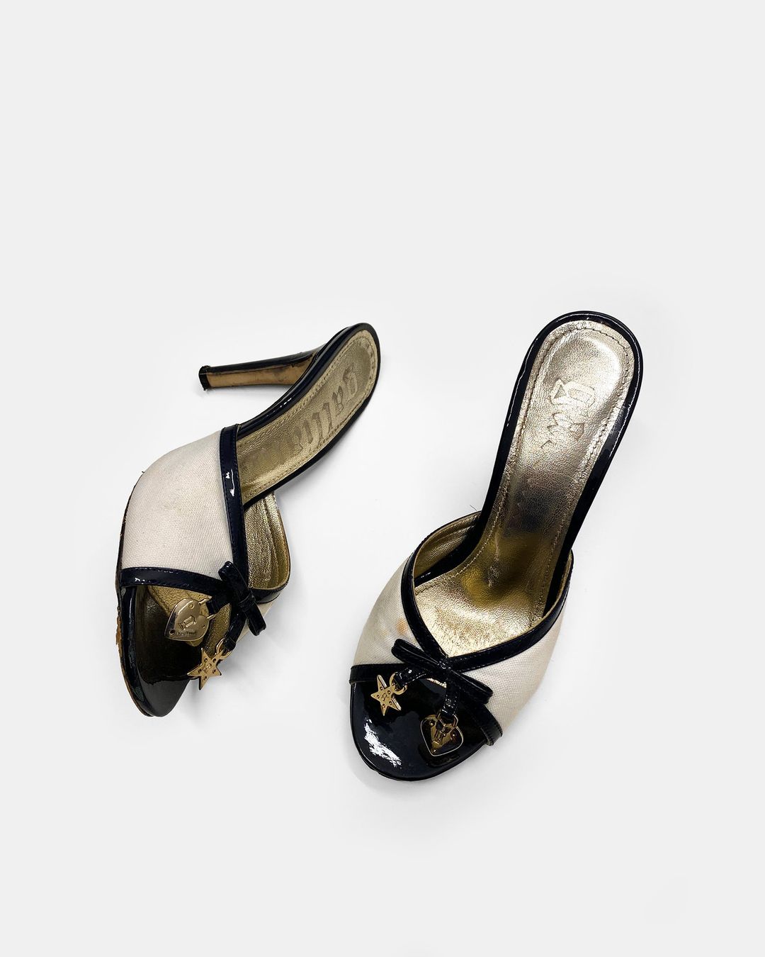 John Galliano 2000s Canvas High Heels White by JOHN GALLIANO in size EU37 from SHOES category