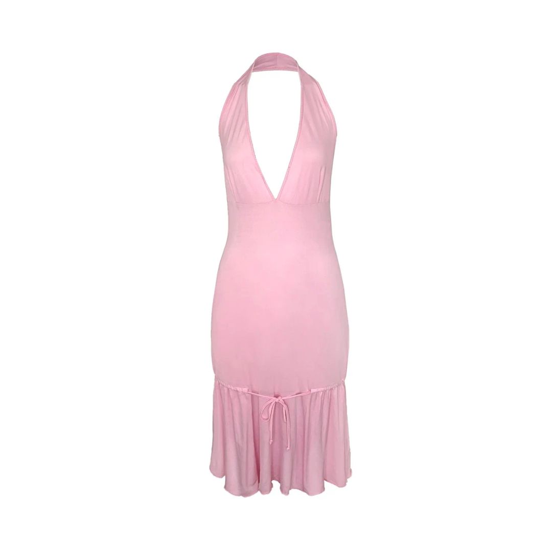 Cavalli 00s Pink Halter Dress by Cavalli in size S from DRESSES category