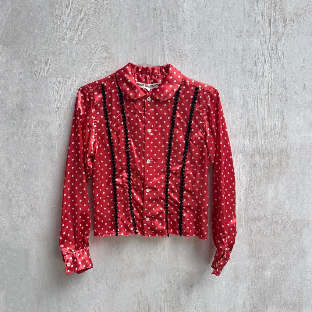 Comme des Garcons Red Polka Shirt by COMME DES GARCONS in size AU/UK 6 from SHIRTS category