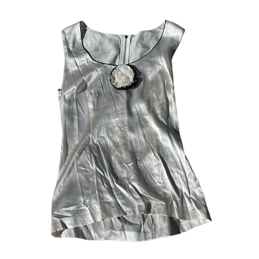 Dolce & Gabbana Silk Sless Rosette Tank by DOLCE & GABBANA in size S from TOPS category