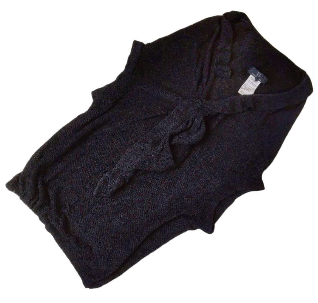 Y's Yohji Yamamoto Knit Gilet w Ruffle Black Sz 3 by YOHJI YAMAMOTO in size M from KNITWEAR category