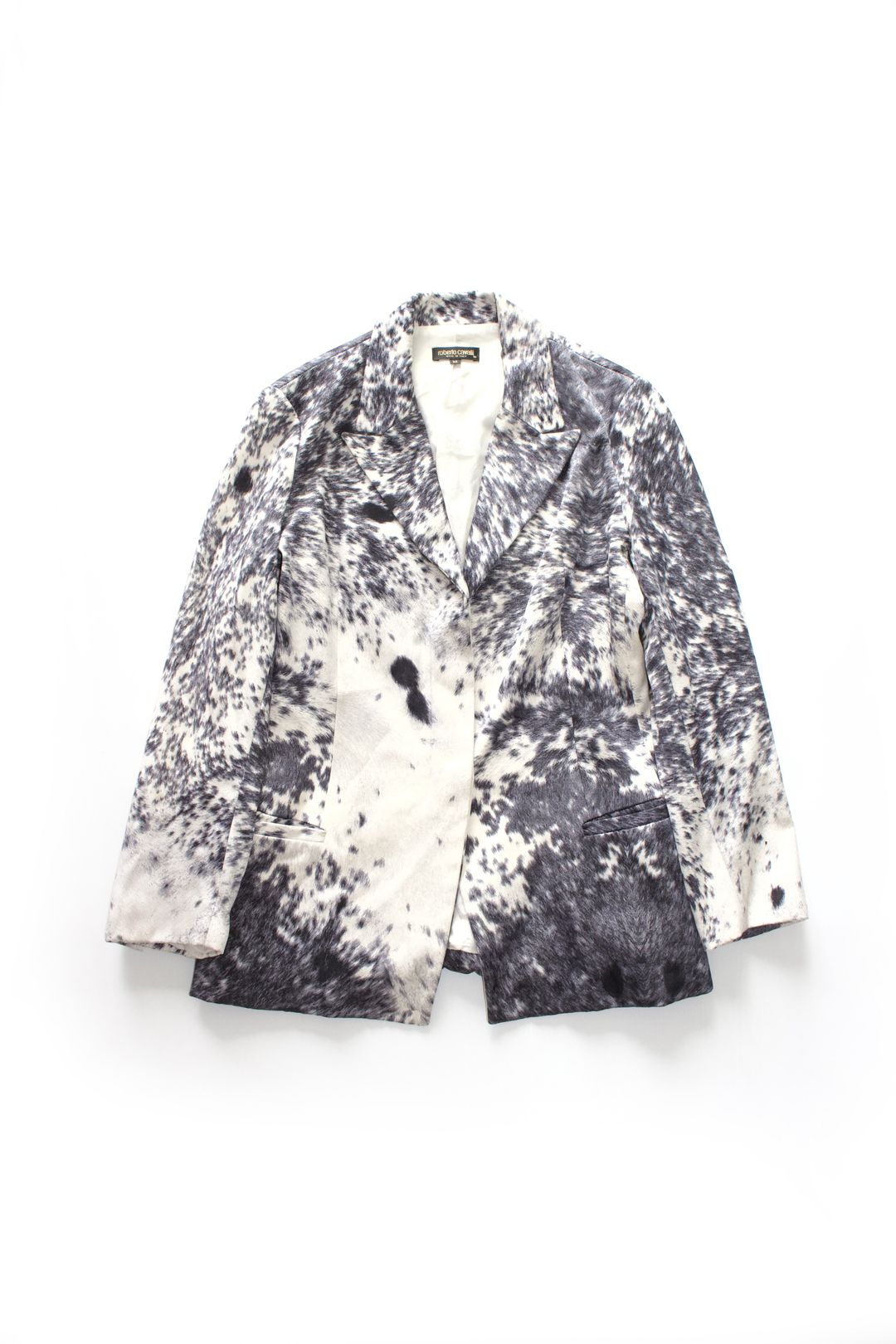 Roberto Cavalli FW 1999 cow print silk blazer by ROBERTO CAVALLI in size M from COATS & JACKETS category