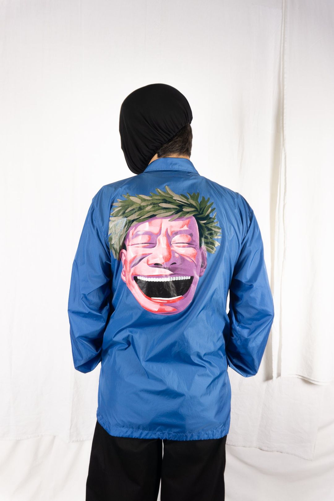 Comme des Garçons SHIRT S/S 2021 x Yue Minjun nylon jacket by COMME DES GARÇONS in size L from COATS & JACKETS category