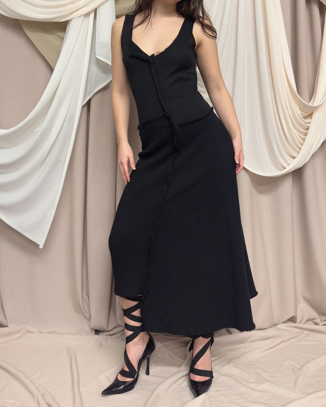 DISTRESSED PATCHWORK DRESS by Comme des Garçons by COMME DES GARÇONS in size S from DRESSES category