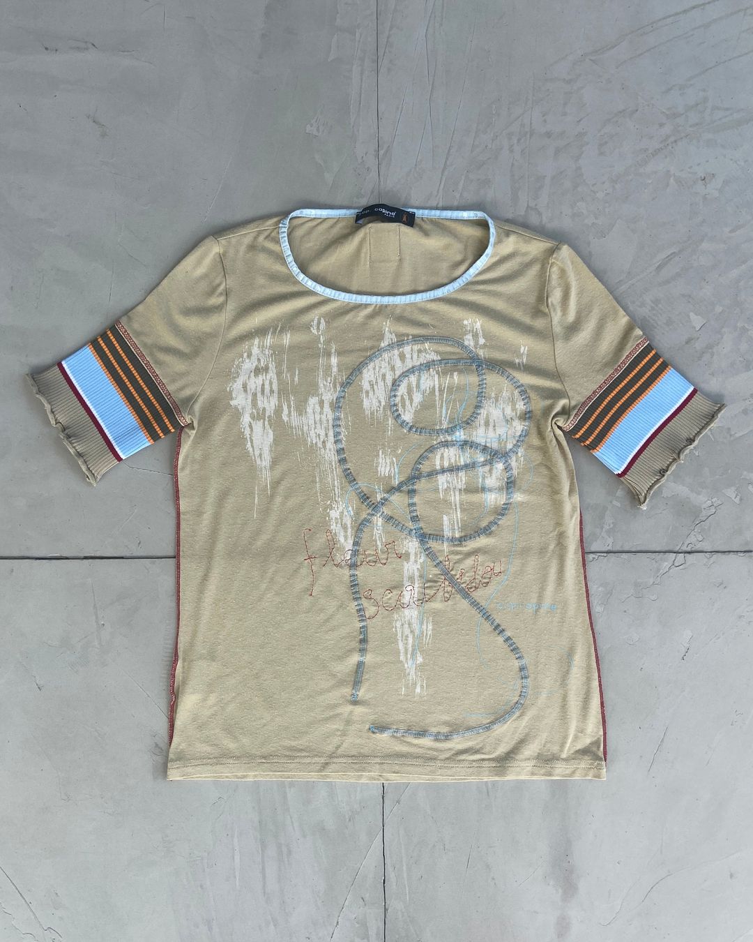 COP COPINE EMBROIDERED TEE - S by Cop Copine in size S from TOPS category