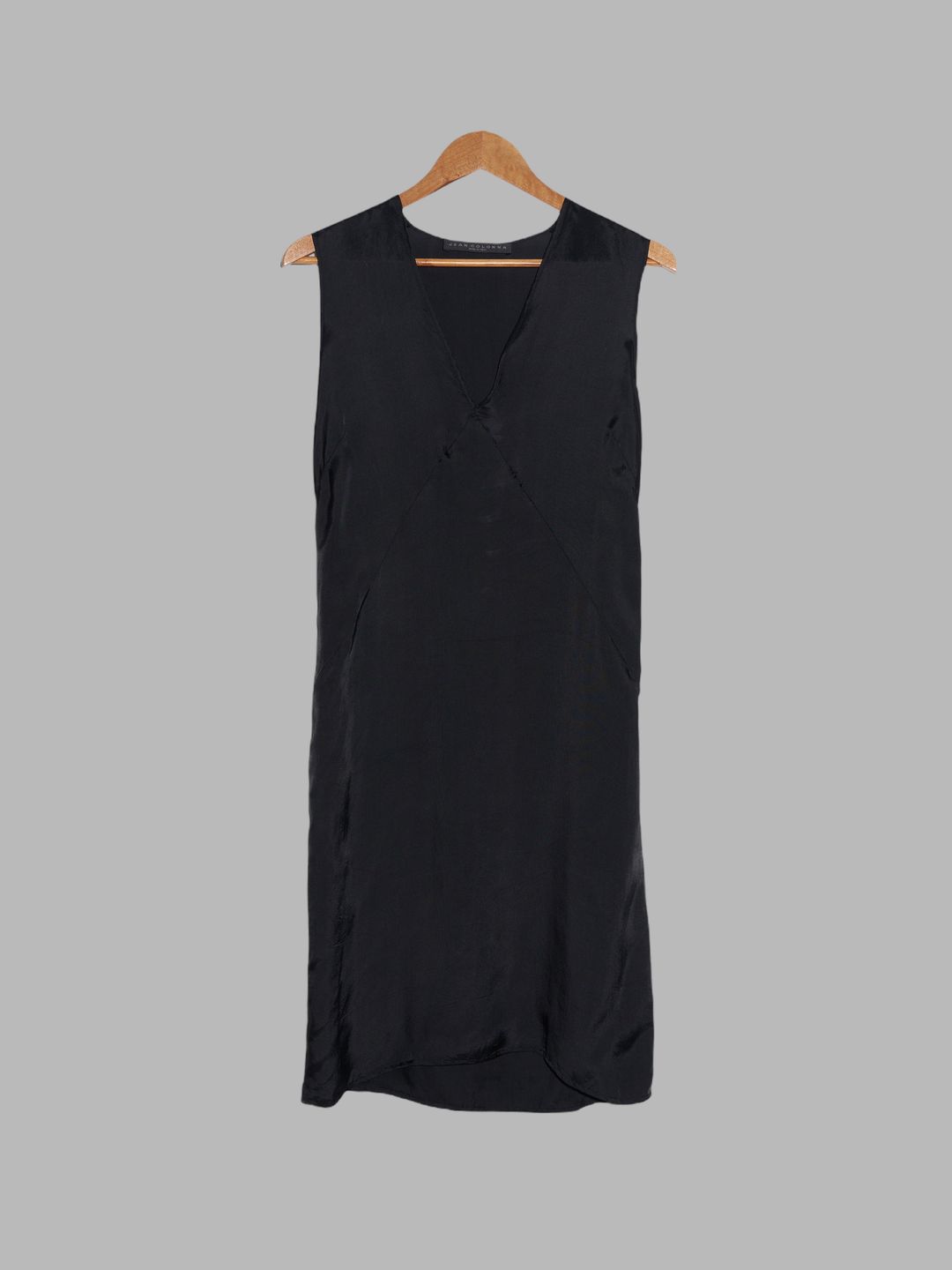 Jean Colonna sheeny black rayon v-neck sleeveless dress - size 38 by Jean Colonna in size EU 38 from DRESSES category