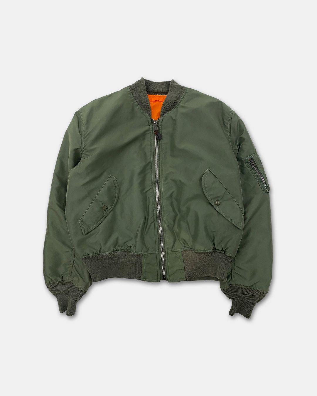 Vintage 1980s Made in USA MA-1 Bomber Jacket Green by Vintage in size M from COATS & JACKETS category