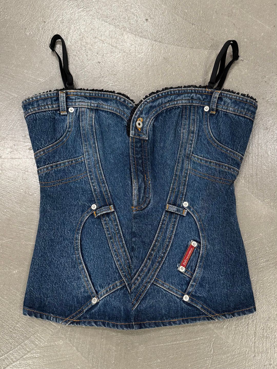 1990s Dolce & Gabbana denim corset top new with tags by DOLCE & GABBANA in size M from TOPS category