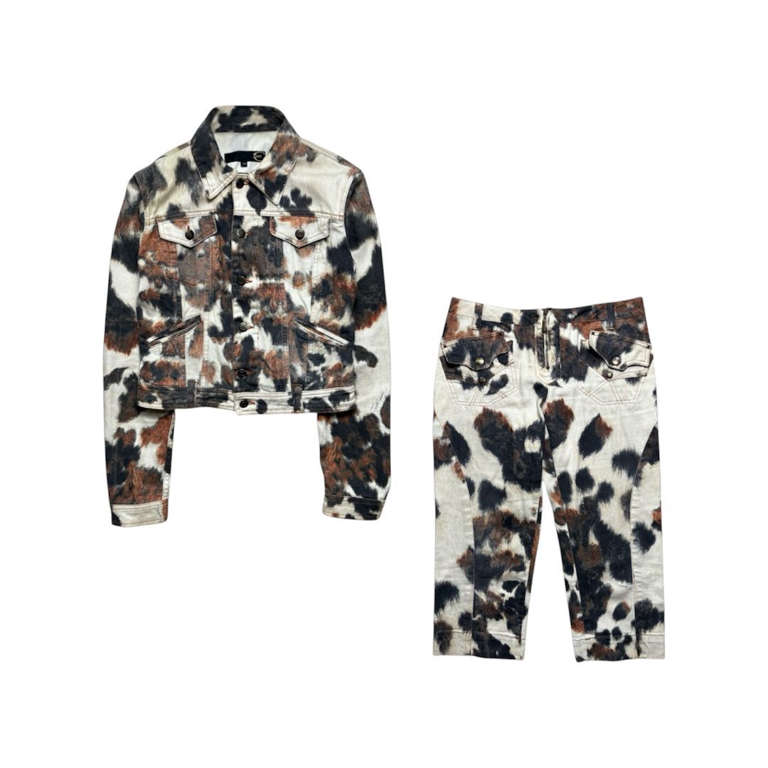 Just Cavalli Cow Print Trucker Jacket by ROBERTO CAVALLI in size XS from COATS & JACKETS category