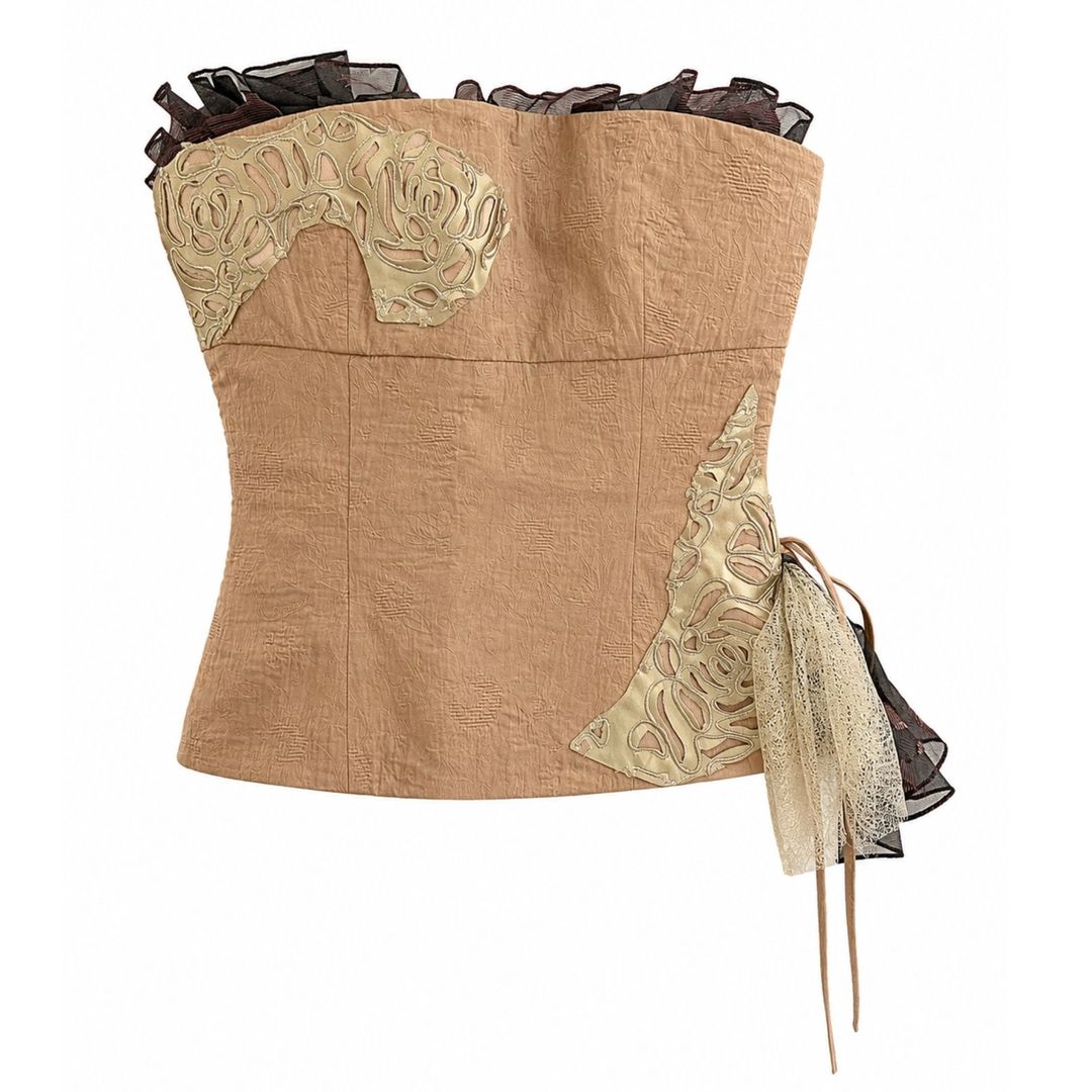 Christian Lacroix Fall 2001 Appliqué Corset by CHRISTIAN LACROIX in size FR 38 from TOPS category