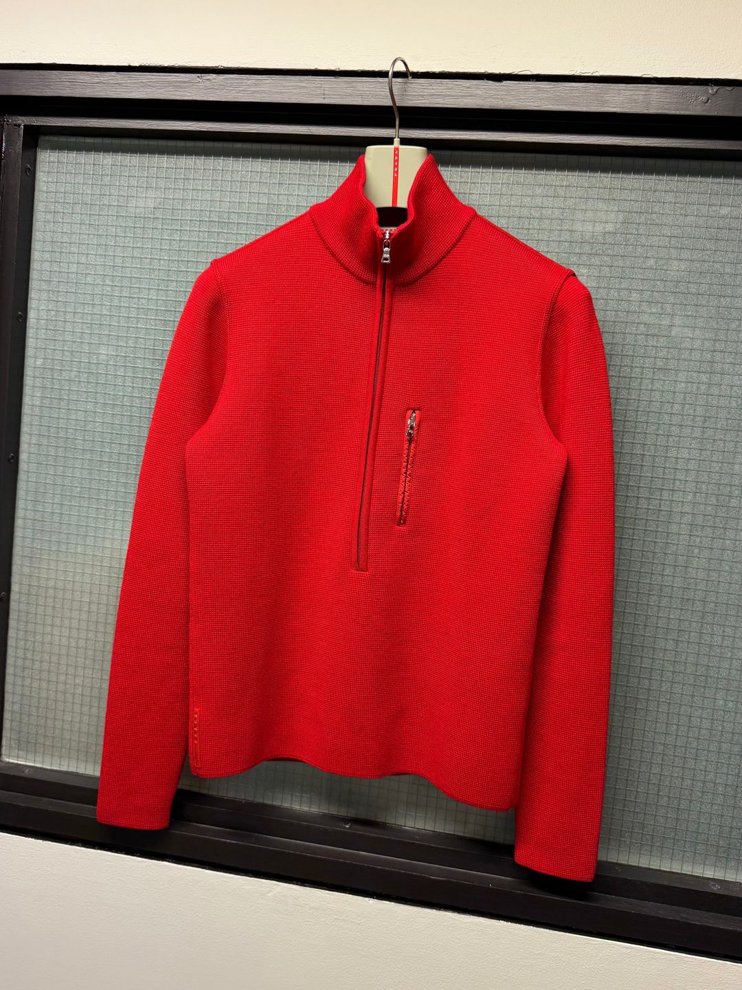 Prada Sport Wool Half-Zip Knit by PRADA in size ONE SIZE from TOPS category
