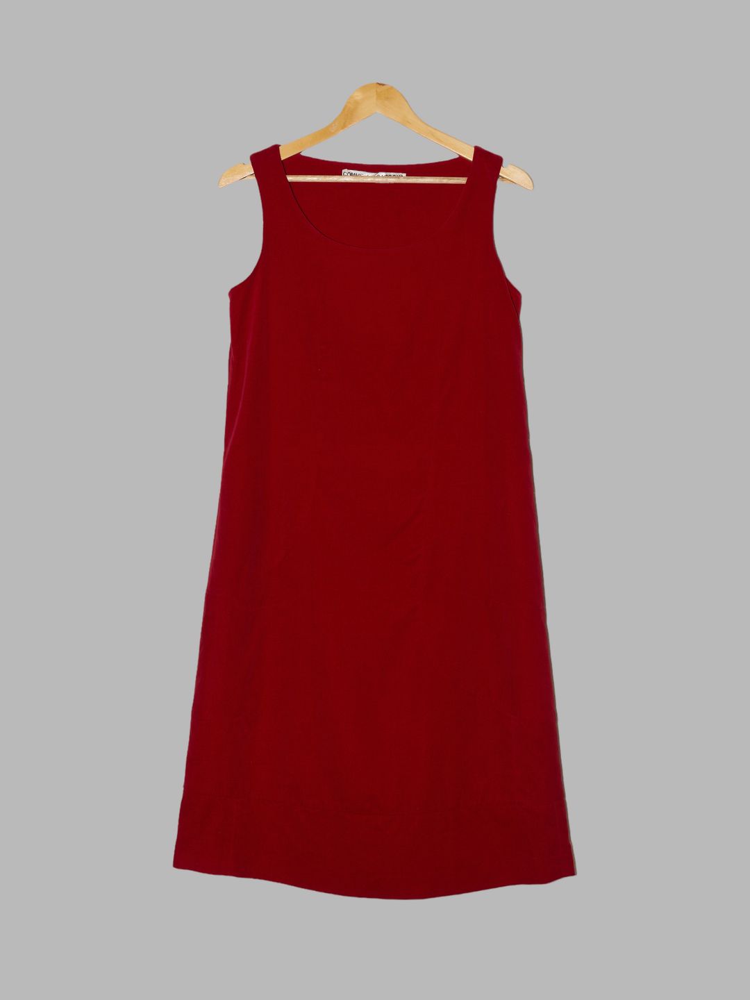 Comme des Garcons AW1995 red velvet sleeveless dress by COMME DES GARÇONS in size ONE SIZE from DRESSES category