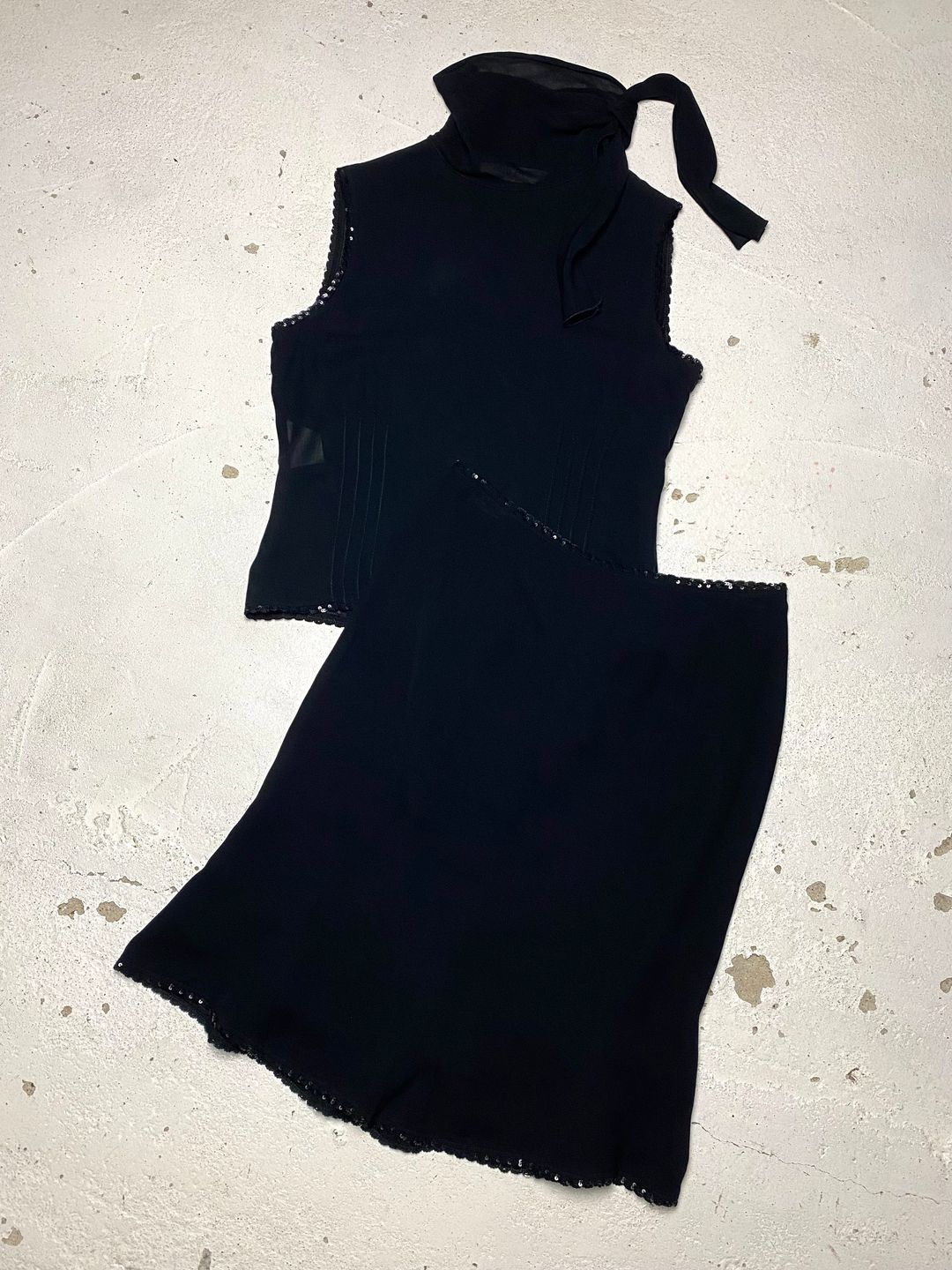 FW 00 Miu Miu Sequin Trimmed Sheer Set by MIU MIU in size XS from SUITS category