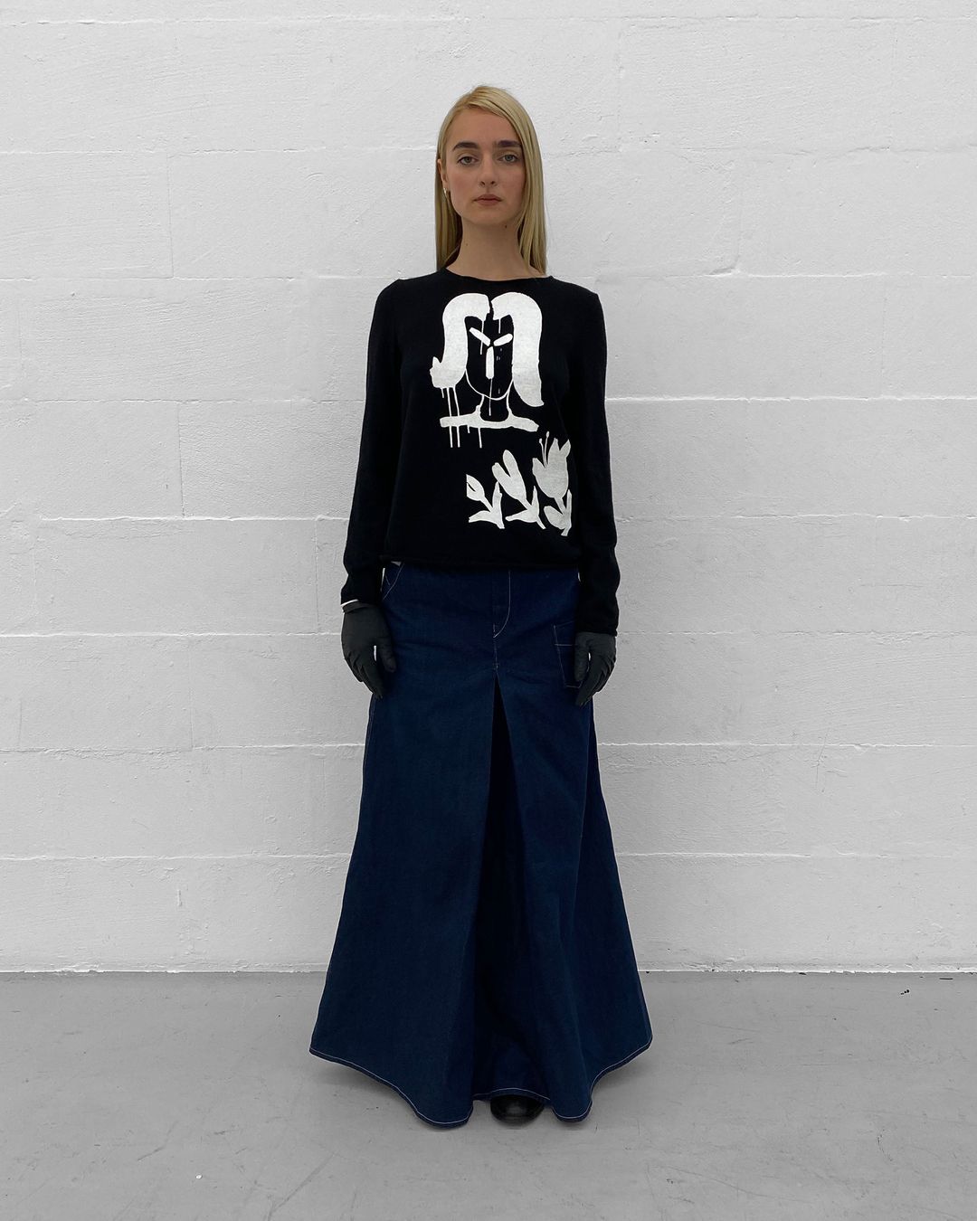 Comme des Garçons x Alisa Yoffe SS2019 Graphic Printed Knit Sweater Black by COMME DES GARÇONS in size M from KNITWEAR category